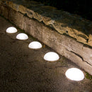 5 half luminous solar balls to insert white LED path marking HALF MOON ∅15 cm - REDDECO.com