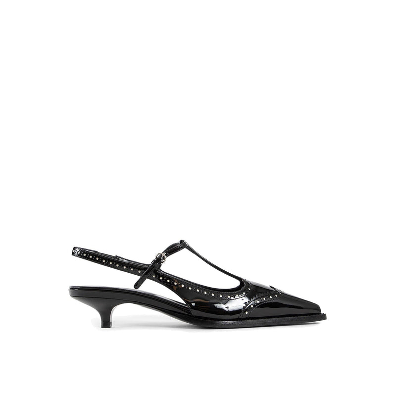 Escarpins - Miu Miu Leather Slingback - Black