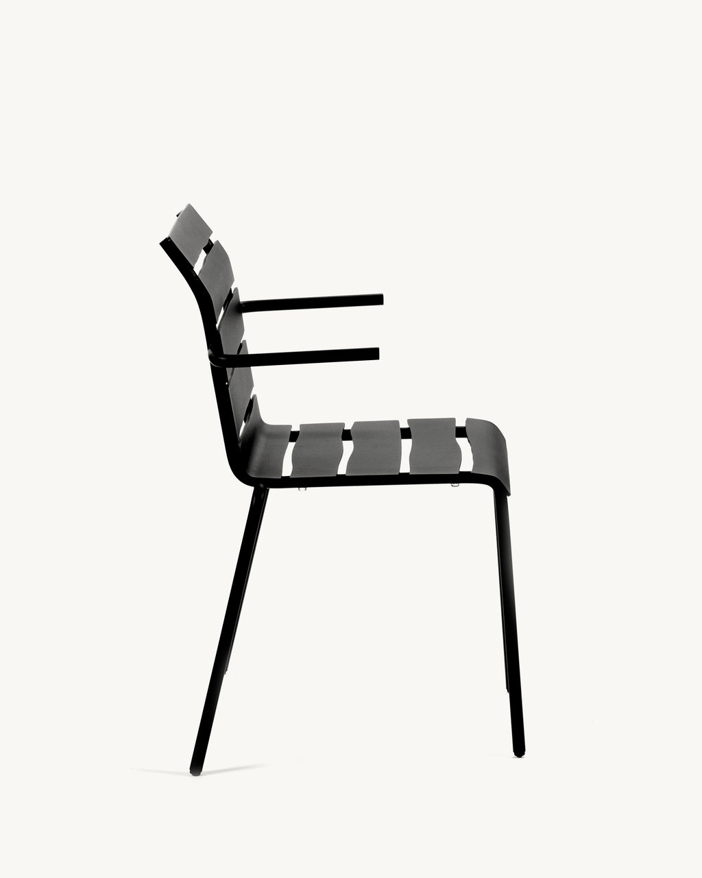 Aligned - Chaise À Accoudoirs - Aluminium - Noir