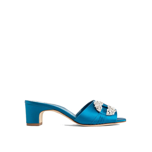 Mules - Manolo Blahnik Prinap 050 Satin - Blue