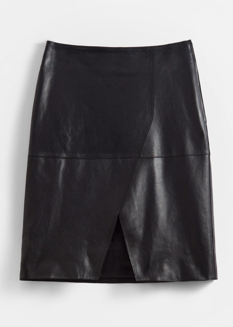 Skirt St Davina Leather Skirt - Black - Women