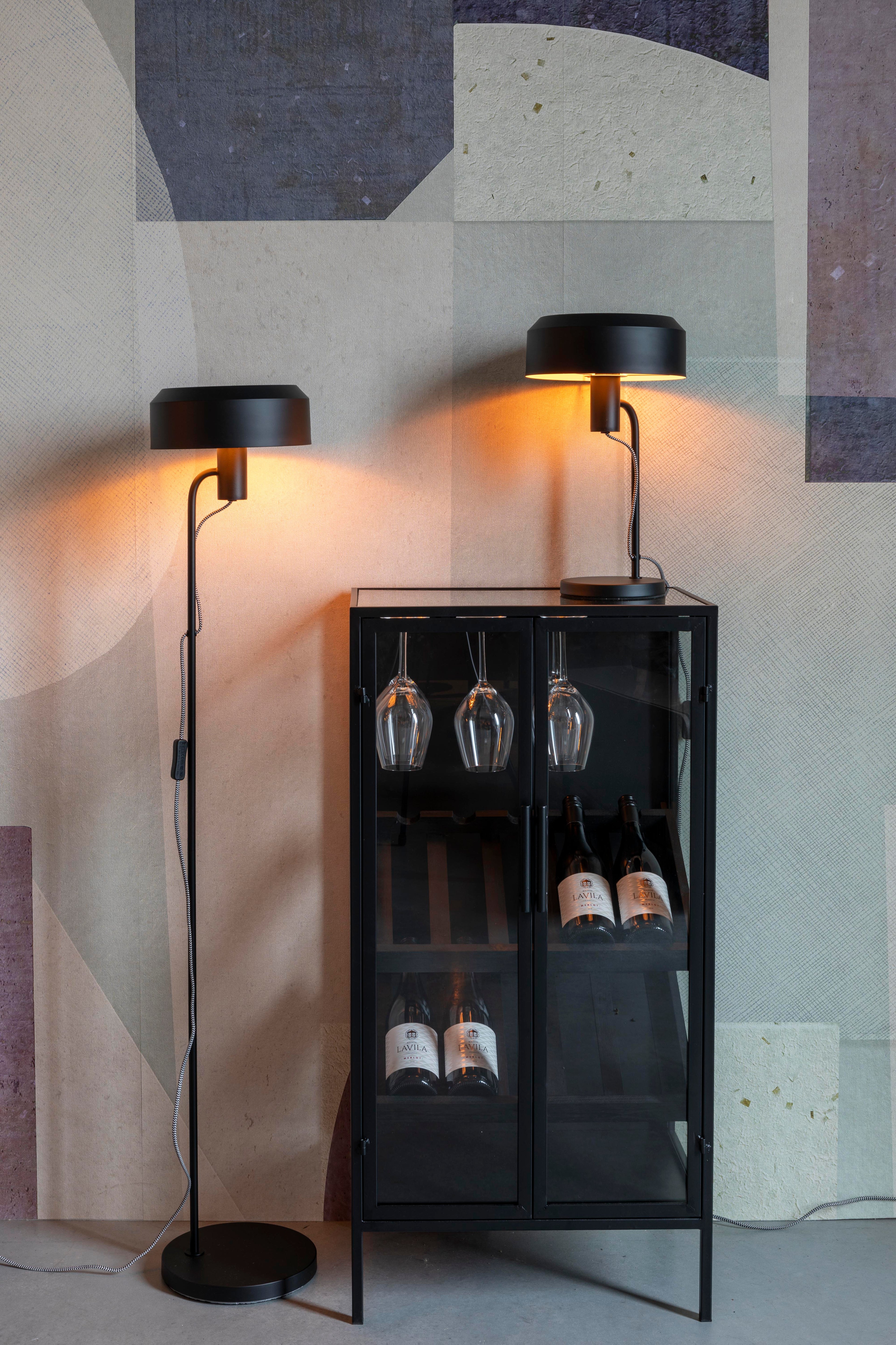 Rob - Wine Cabinet - Pine wood - Black