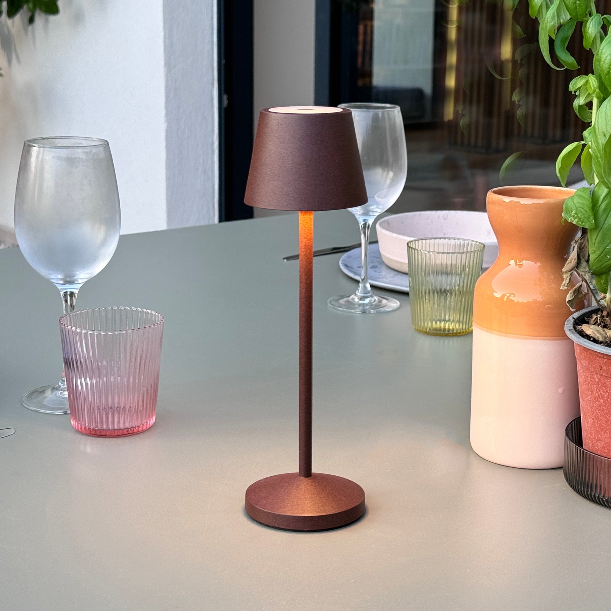 9 Emily Rust Table Lamps + Charging Base