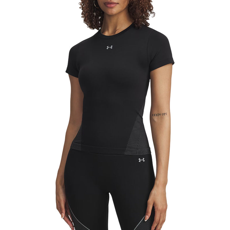 T-Shirt Vanish Seamless Ss - Black, Steel. - Femme