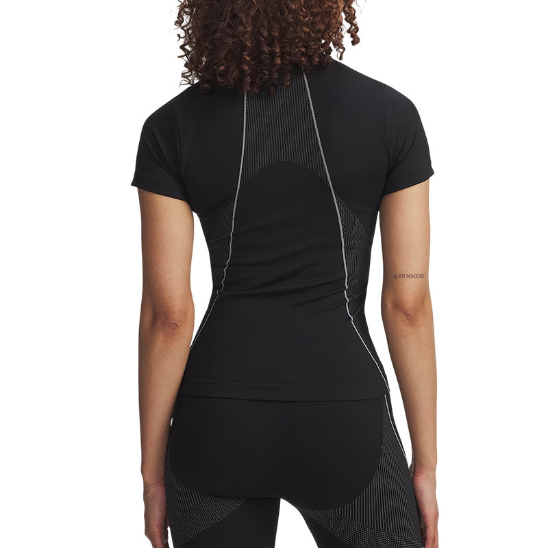 T-Shirt Vanish Seamless Ss - Black, Steel. - Femme