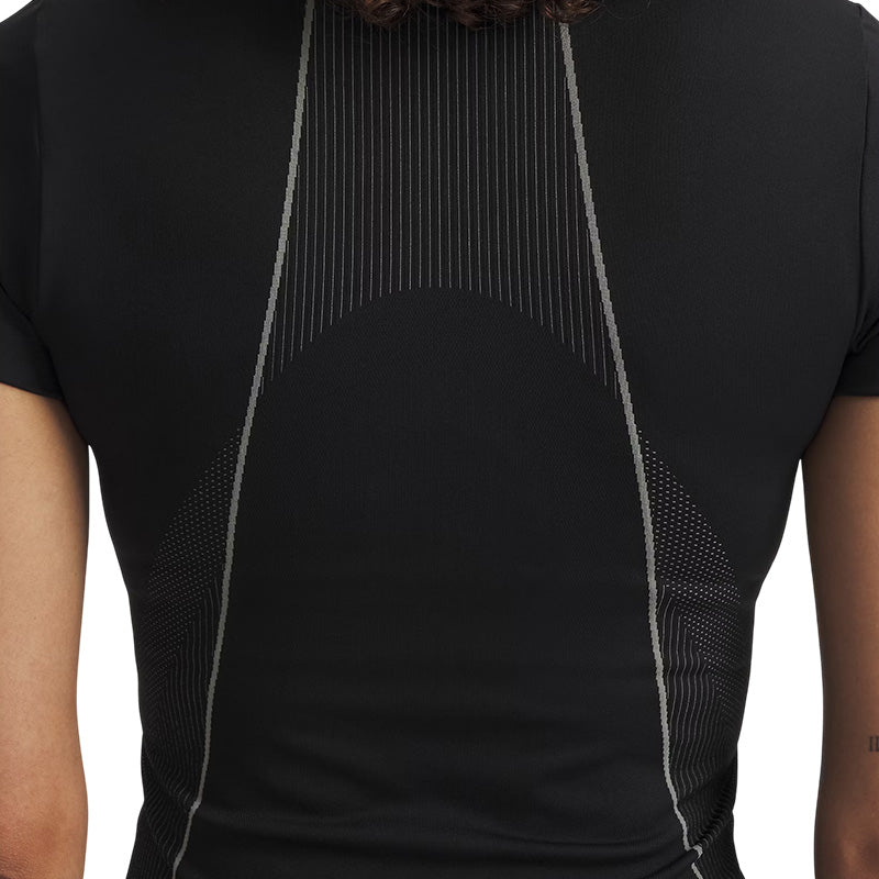 T-Shirt Vanish Seamless Ss - Black, Steel. - Femme
