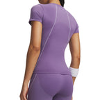 T-Shirt Vanish Seamless Ss - Violet, Blanc - Femme