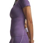 T-Shirt Vanish Seamless Ss - Violet, Blanc - Femme