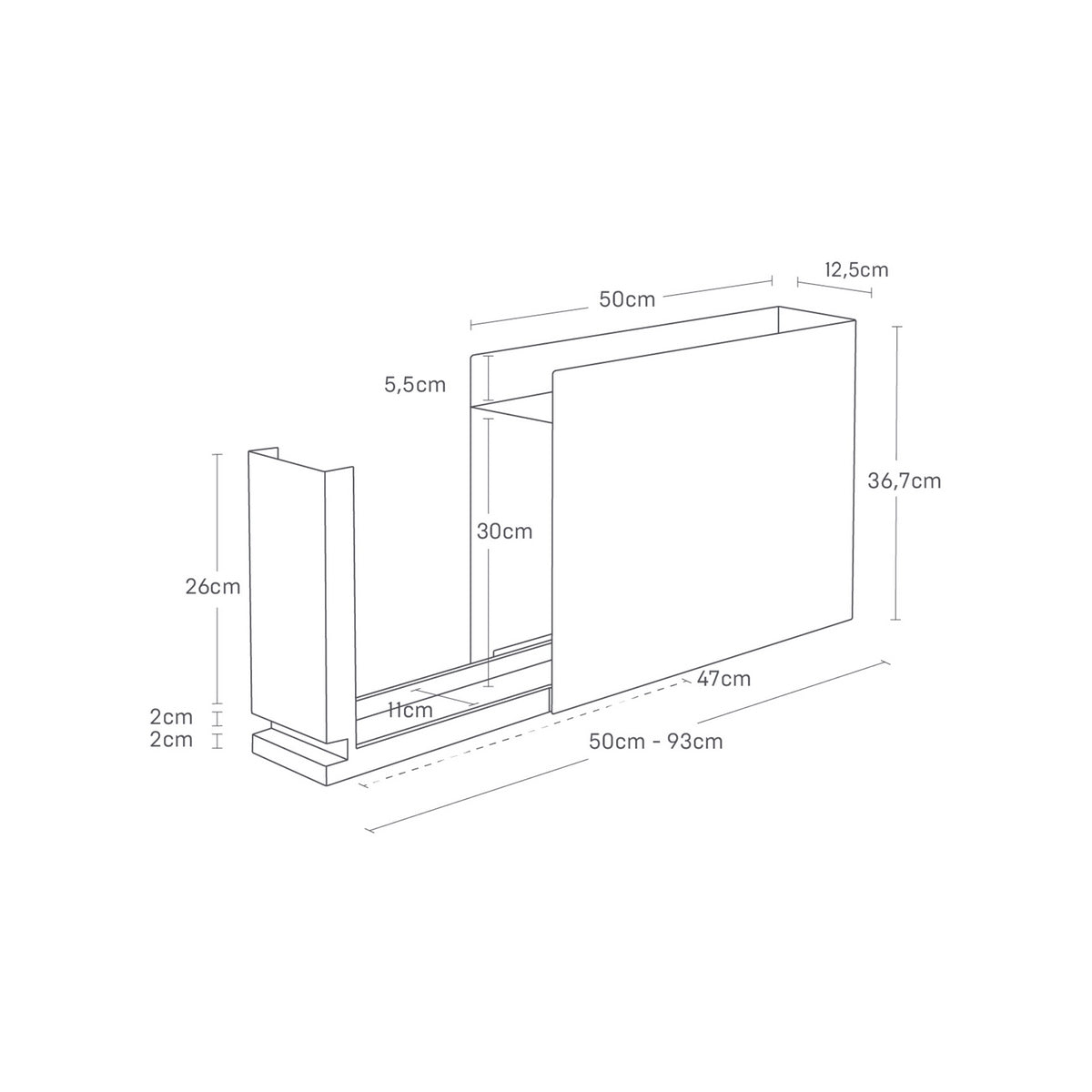 Soporte deslizable para condimentos - Tower - Blanco