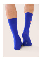 Chaussettes Mi-Hautes Unies Robuste - Bleu Nautique