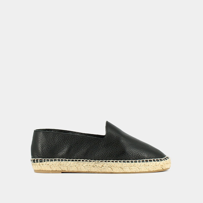 Jonak - Espadrilles Max Cuir Graine - Black