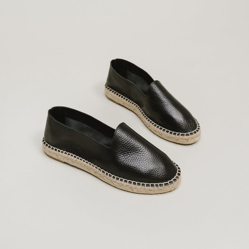 Jonak - Espadrilles Max Cuir Graine - Noir