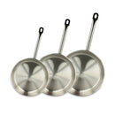 Set of 3 "Professional" Stainless Steel Pans