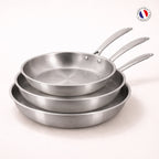 Triply - Set De 3 Sartenes - Acero Inoxidable De Triple Capa - 20/24/28 cm 🇫🇷