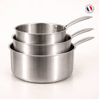 Triply - Set De 3 Casseroles - Acier Inoxydable Triple Couche - 16/18/20 Cm 🇫🇷