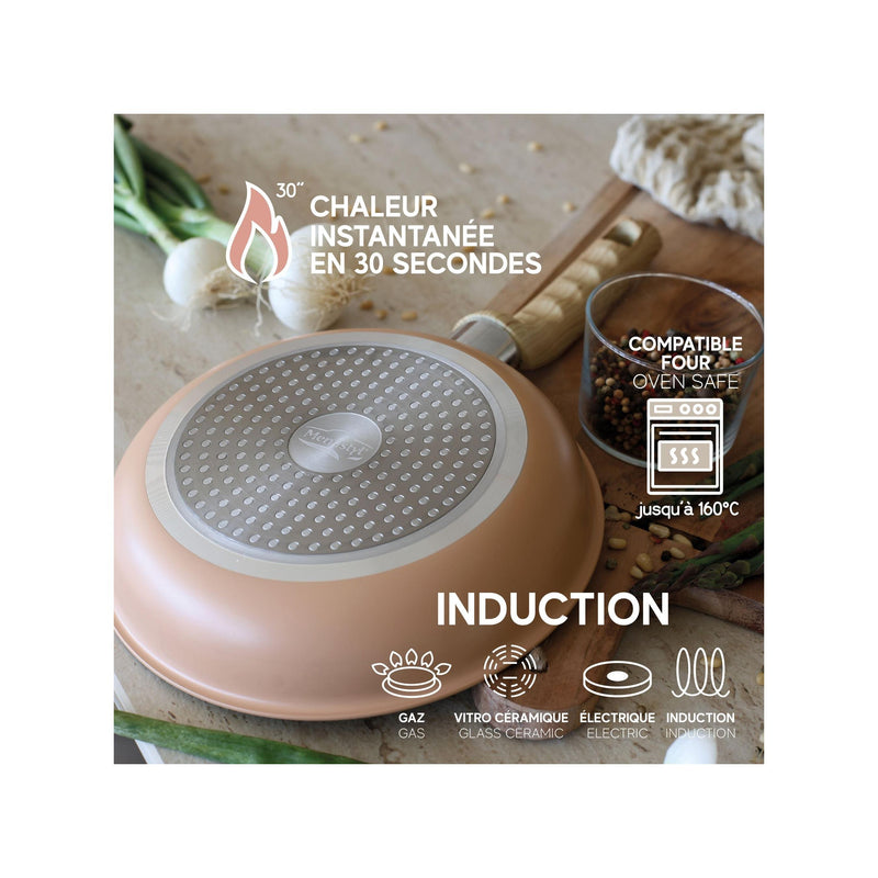 Set of 3 Easynox Stainless Steel &amp; Aluminum Frying Pans - 20/24/28Cm