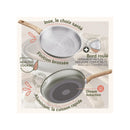 Set of 3 Easynox Stainless Steel &amp; Aluminum Frying Pans - 20/24/28Cm