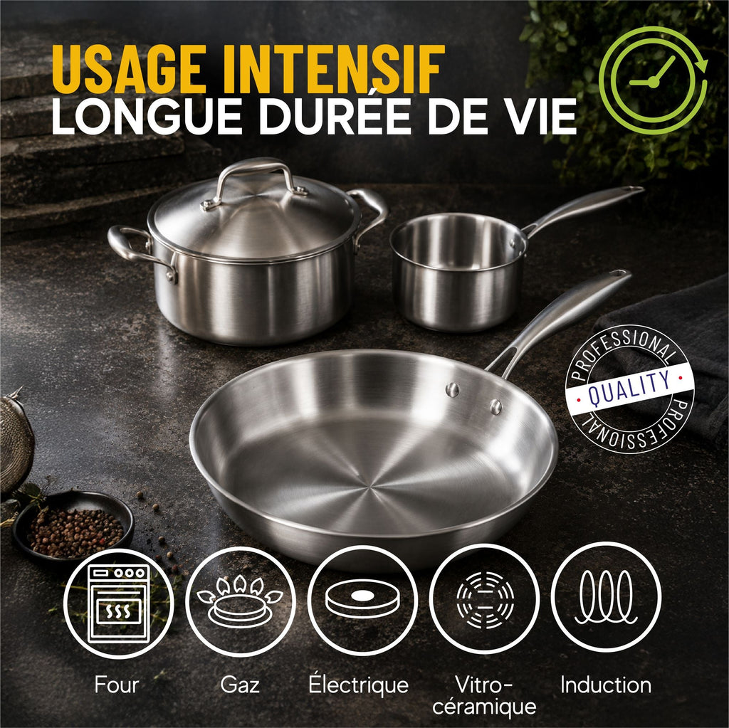 Trinox - Set De 6 Pièces - Acier Inoxydable Triple Couche
