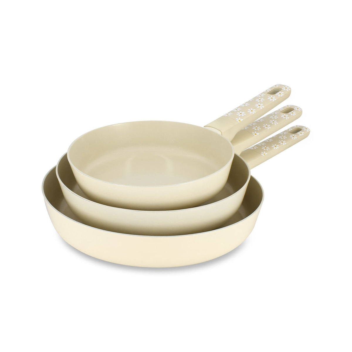 Marguerite - Sæt Med 3 Stegepander - Aluminium