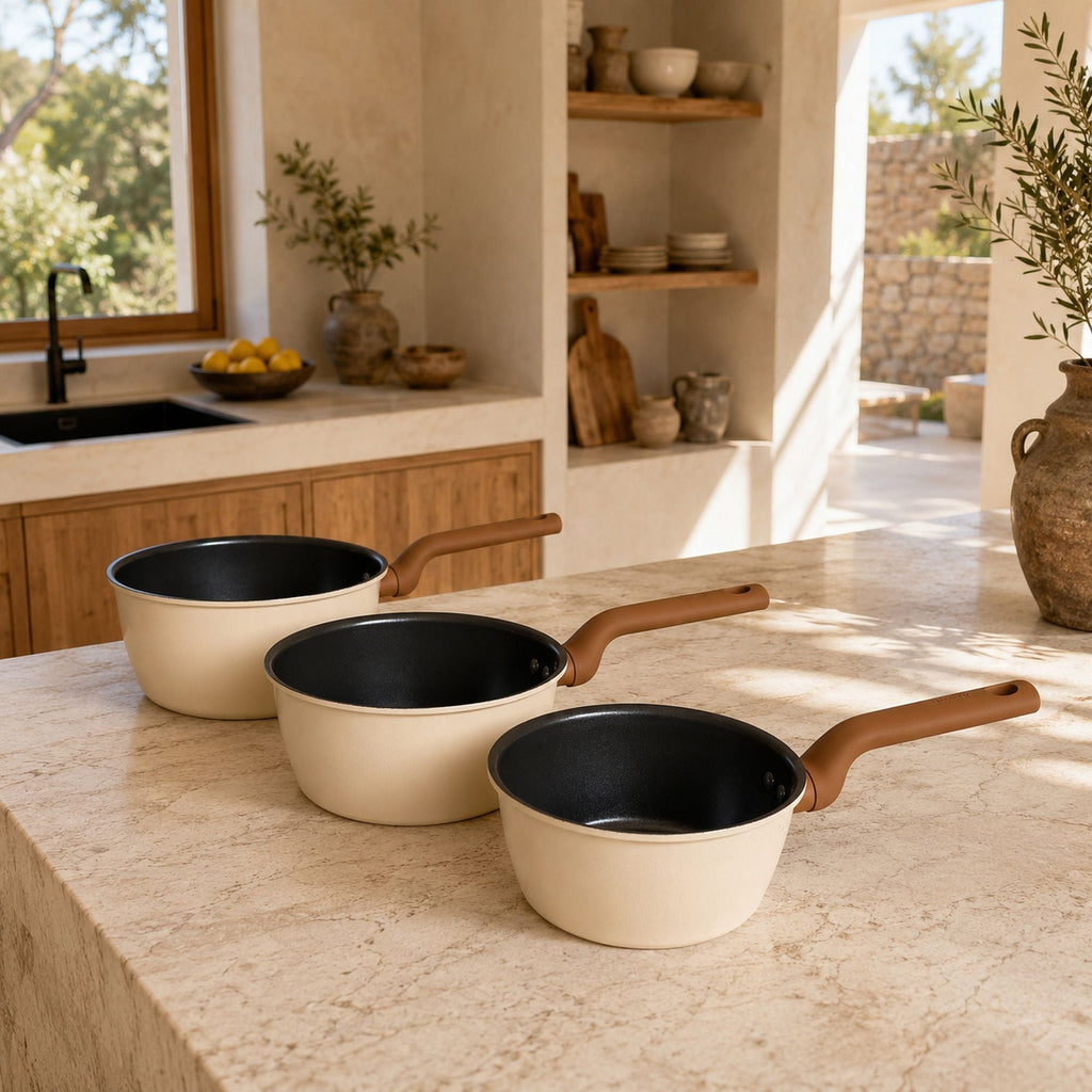 Praticook - Set Di 3 Casseruole - Acciaio Al Carbonio