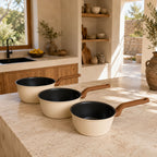 Praticook - Set Di 3 Casseruole - Acciaio Al Carbonio