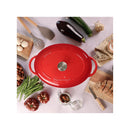 Colette Oval Cast Iron Casserole Dish - Red - 4L