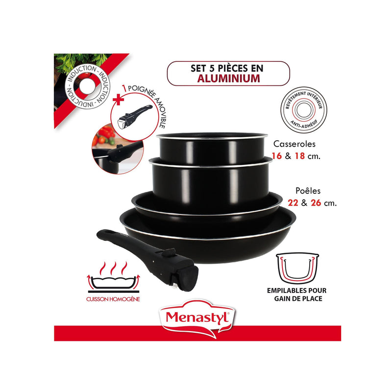 Iris 5-Piece Set in Black Aluminum