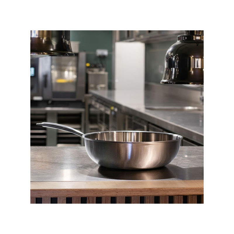 Wok Triply En Acier Inoxydable - 28Cm