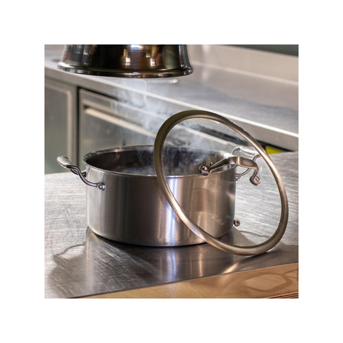 Triply Stainless Steel Casserole Dish with Glass Lid - 24cm