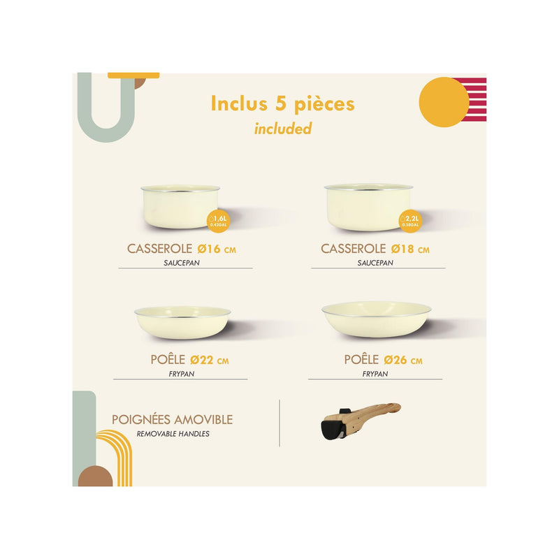 5-Piece Set Made of Removable Recycled Aluminum