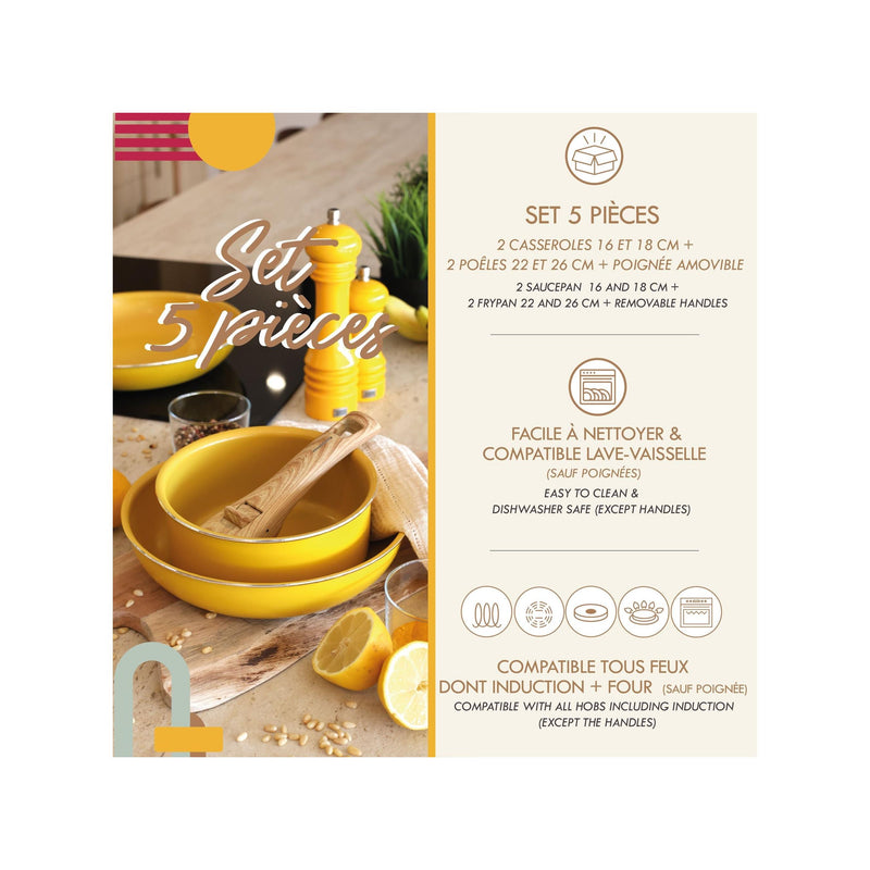 5-Piece Set Made of Removable Recycled Aluminum