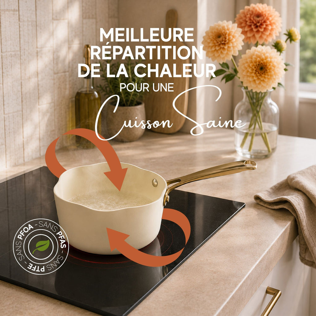 Dahlia - Casseruola - Alluminio Riciclato - 20 cm - Beige