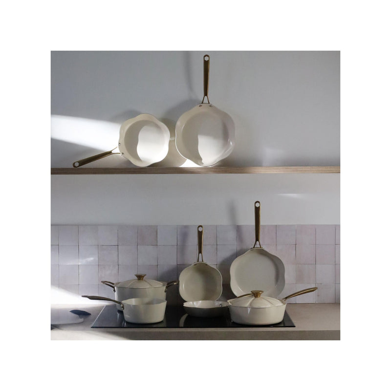 Dahlia Saucepan in Recycled Aluminum, Beige - 20cm
