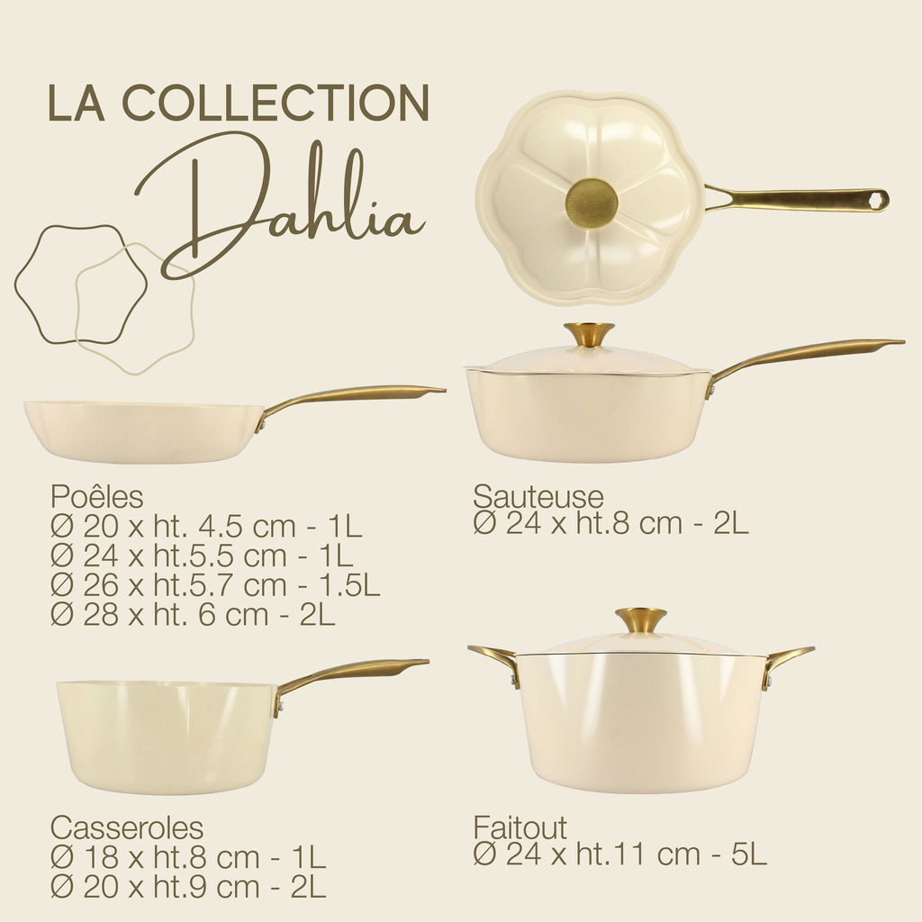 Dahlia - Stegepande - Genanvendt Aluminium - 20 cm - Beige