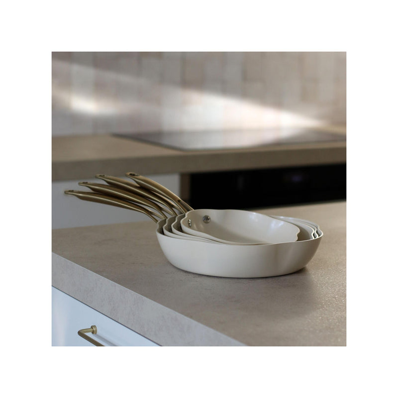 Dahlia Recycled Aluminum Frying Pan, Beige - 24cm