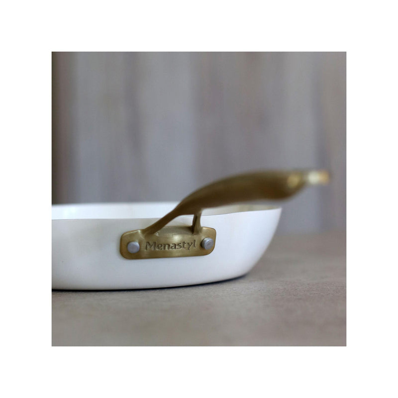 Dahlia Recycled Aluminum Frying Pan, Beige - 24cm