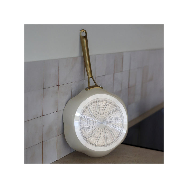 Dahlia Recycled Aluminum Frying Pan, Beige - 24cm