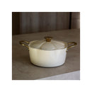 Dahlia Recycled Aluminum Casserole Dish, Beige, with Lid - 24cm