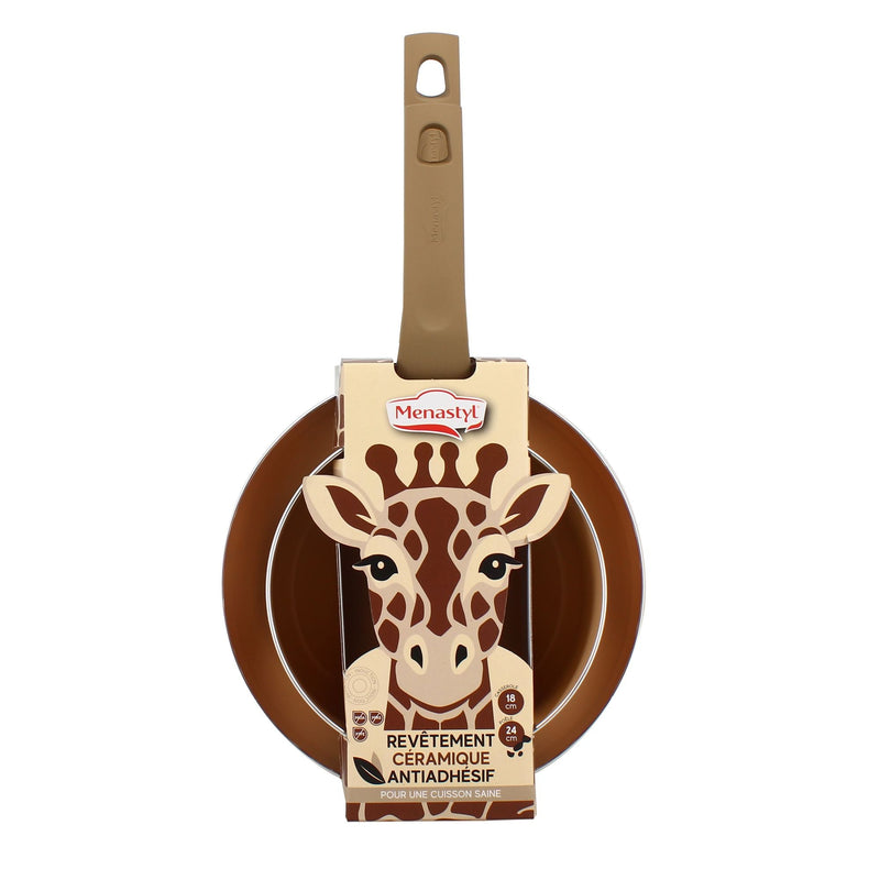 Set 2 Pièces - Aluminium - Revêtement Céramique Sans PFAS - Girafe