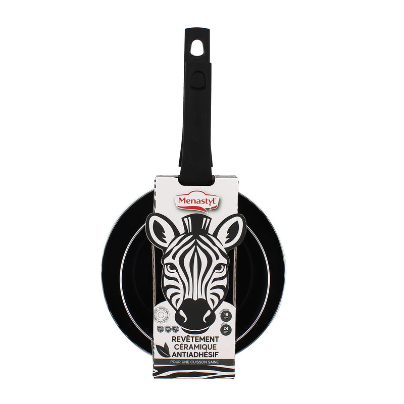 Set 2 Pièces - Aluminium - Revêtement Céramique Sans PFAS - Zèbre