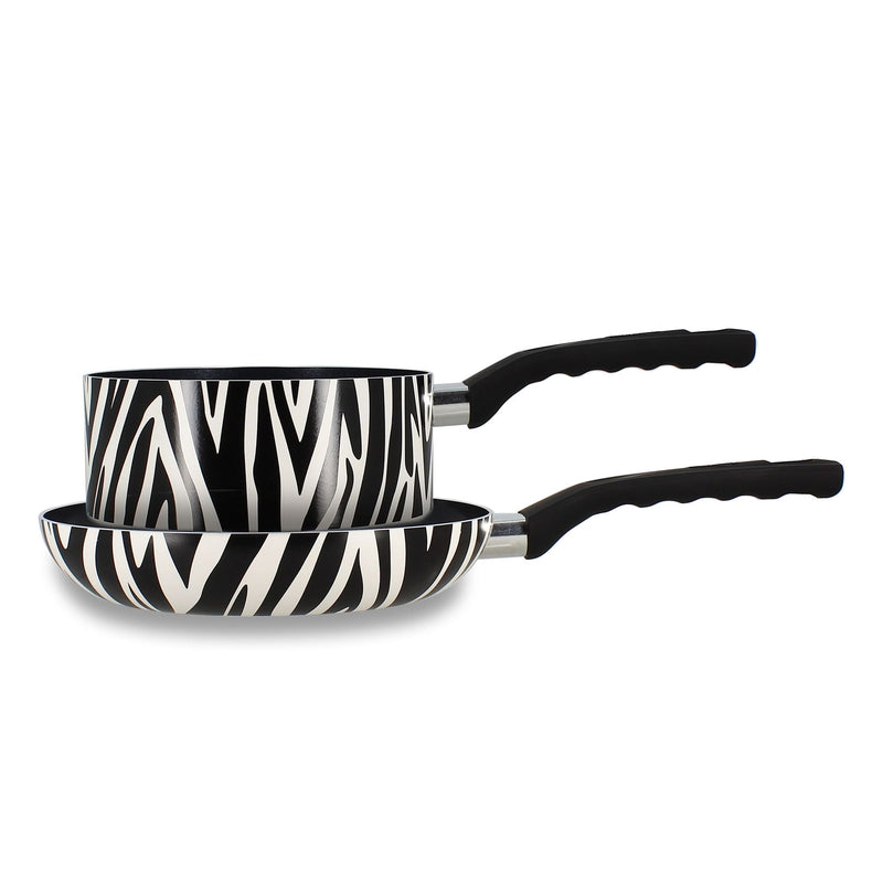 Set 2 Pièces - Aluminium - Revêtement Céramique Sans PFAS - Zèbre