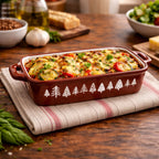 Montagne - Fuente para horno con relieve - Hierro fundido - 39,5 x 23,5 cm - Ladrillo
