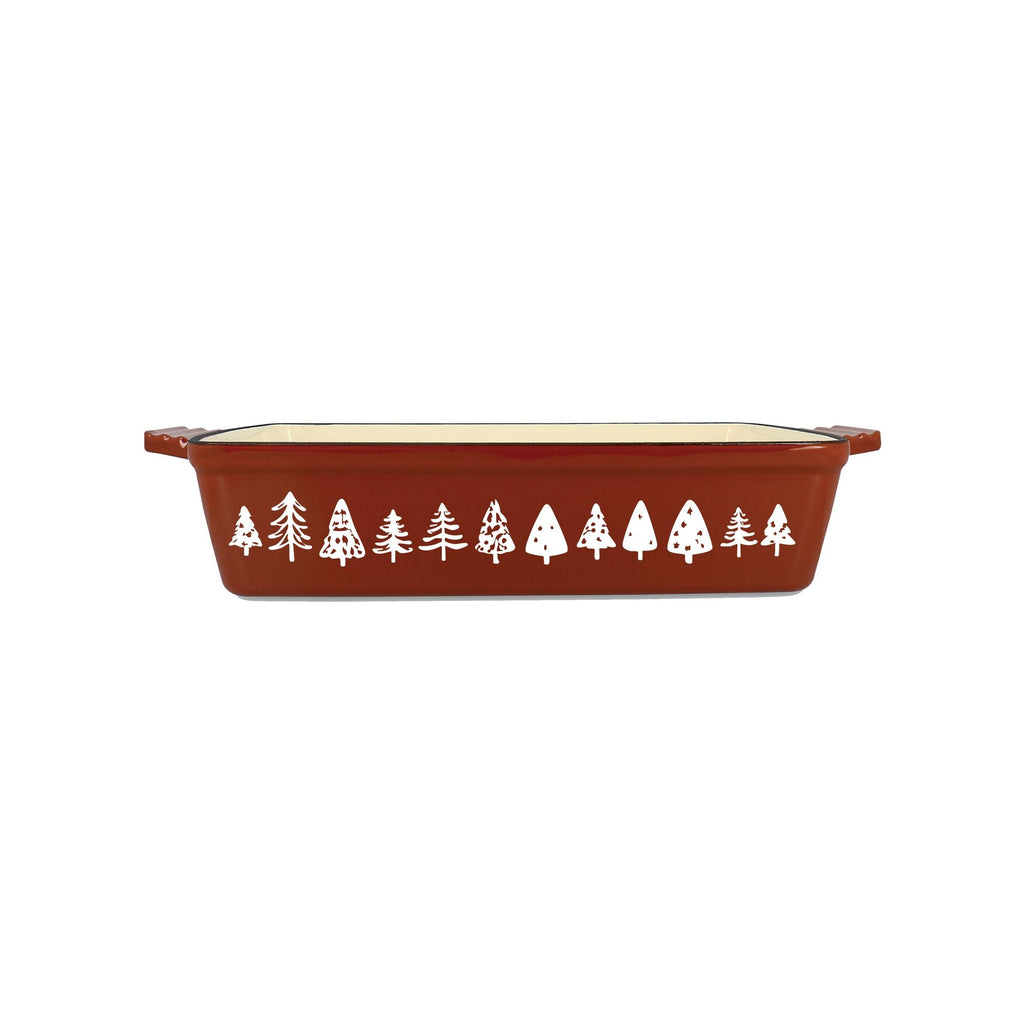 Montagne - Fuente para horno con relieve - Hierro fundido - 39,5 x 23,5 cm - Ladrillo