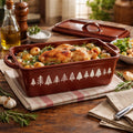 Montagne - Terrina con relieve - Hierro fundido - 34X13.5 cm - Ladrillo
