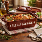 Montagne - Terrina con relieve - Hierro fundido - 34X13.5 cm - Ladrillo