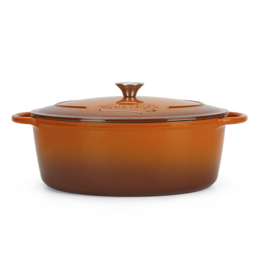 Montagne - Oval Gryta - Emaljerat Gjutjärn - 9 Liter - Tegel