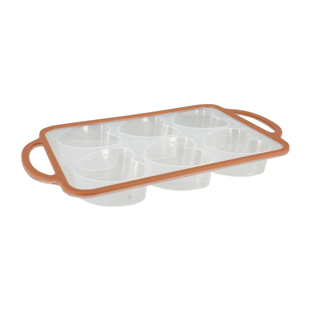 Mady - 6-Cup Heart Baking Tin - Silicone Carbon Steel