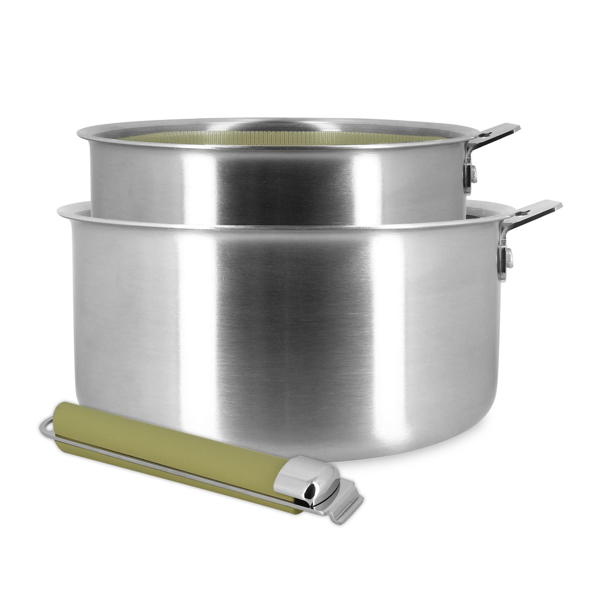 Aglaé - Set Van 2 Afneembare Steelpannen Met Handgreep - Roestvrij Staal - 16/20 cm