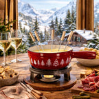 Montagne - Fondue Pot with Pattern - Cast Iron - 1.9L