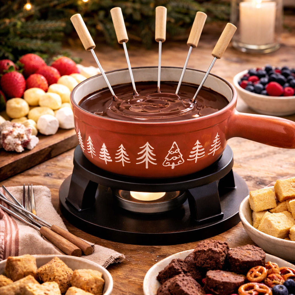 Montagne - Fondue Pot with Pattern - Cast Iron - 1.9L